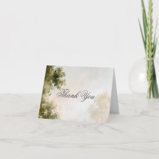 Painterly Romantic Garden Wedding Thank You Card