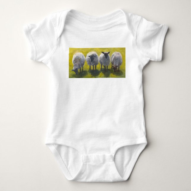 Painterly Sheep Baby Bodysuit (Front)