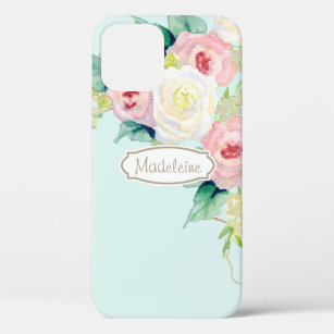 Painterly Simple Modern Watercolor Floral Roses iPhone 12 Pro Case