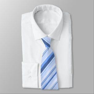 Painterly Striped Blue Two-Sided Wedding Tie