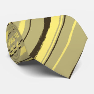 Painterly Striped Khaki, Brown & Yellow Two-Sided Tie