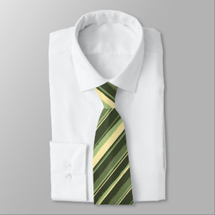 Painterly Striped Olive & Yellow Two-Sided Tie