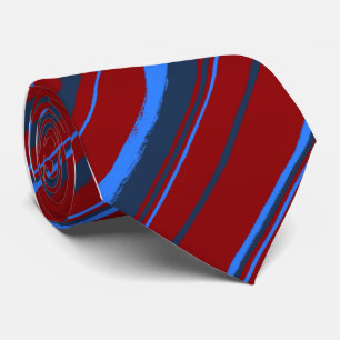 Painterly Striped Red Single Sided Tie
