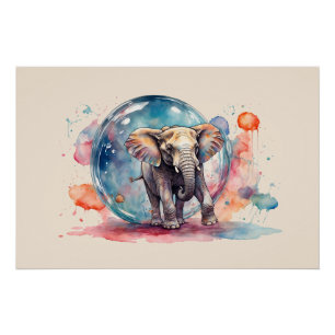 Painterly The Elephant Painting Creative Elephant Poster
