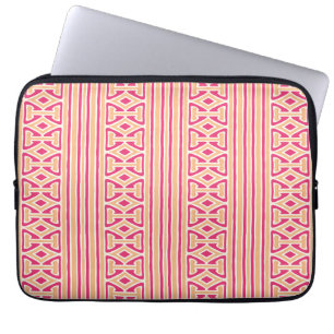 Painterly Trellis Stripe in Pink and Orange Laptop Sleeve