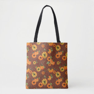 Painterly Watercolor Fall Pumpkins Orange/Rust Tote Bag