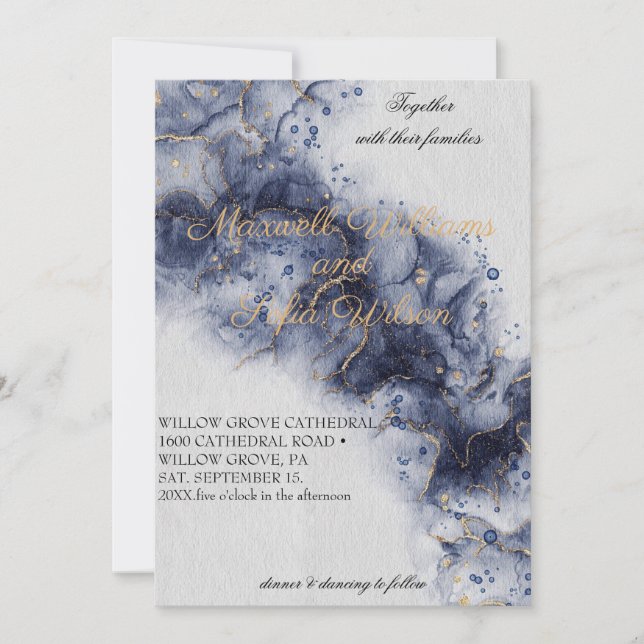 Painterly Watercolor Moody Wedding Invitation (Front)