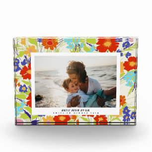 Painterly Wildflower Frame Mother's Day Gift Photo Block