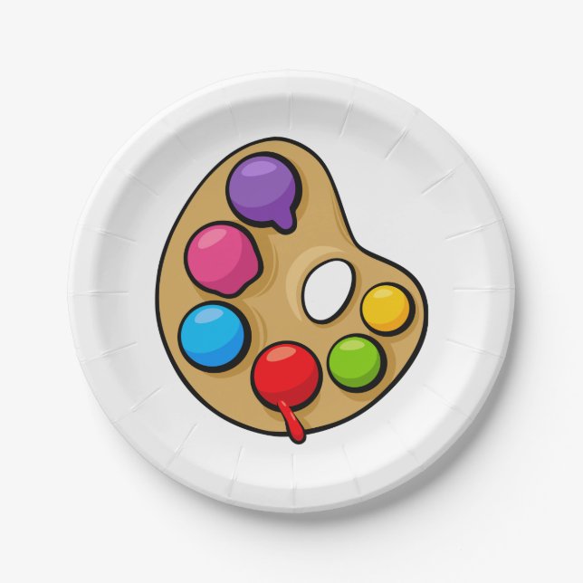Painters Art Palette Paper Plate (Front)