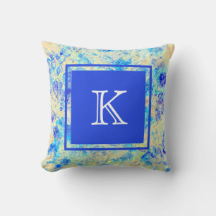 Painter's Cloth with Flower Blossoms & Initial Cushion