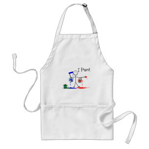 Painters Gifts  "I Paint" Stick People Design Standard Apron