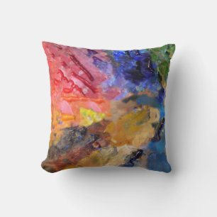 Painter's Palette Colourful Paint  Cushion
