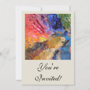 Painter's Palette Colourful Paint  Invitation