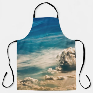Paintery sky. Beautiful dramatic sky with clouds a Apron