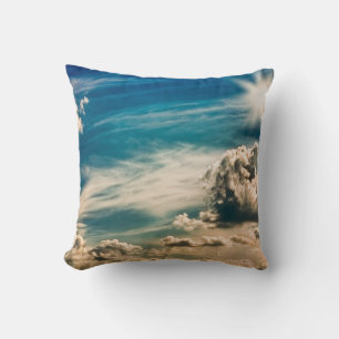 Paintery sky. Beautiful dramatic sky with clouds a Cushion