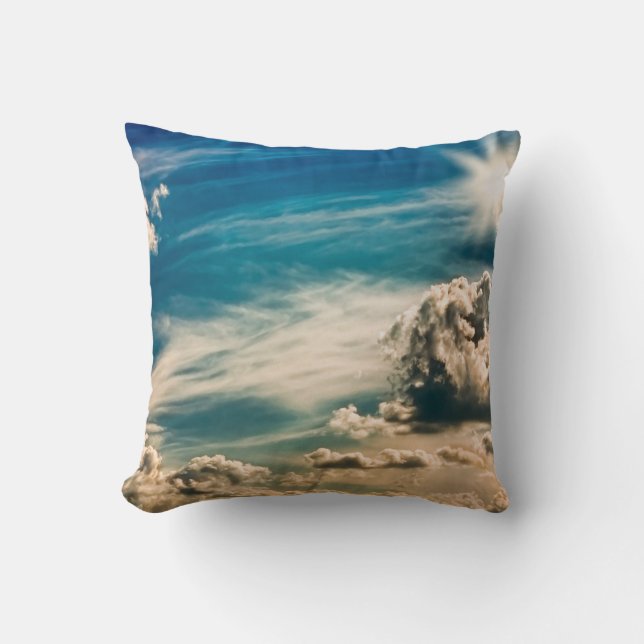 Paintery sky. Beautiful dramatic sky with clouds a Cushion (Front)