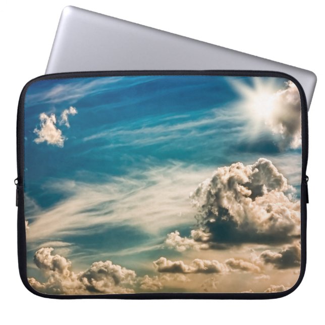 Paintery sky. Beautiful dramatic sky with clouds a Laptop Sleeve (Front)