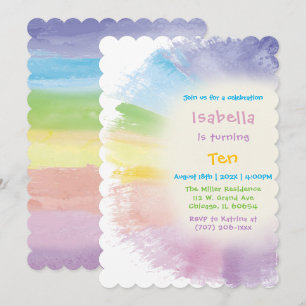 Painting 10th Girl Birthday Invitation
