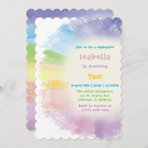 Painting 10th Girl Birthday Invitation