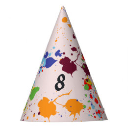 Painting 8th Birthday Party Colourful Splashes Hat