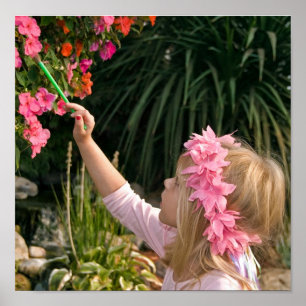 Painting A Flower Poster