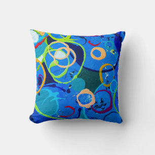 Painting abstract art oil and acrylic color on can cushion