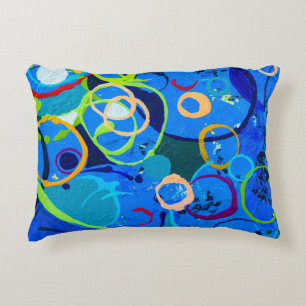 Painting abstract art oil and acrylic color on can decorative cushion