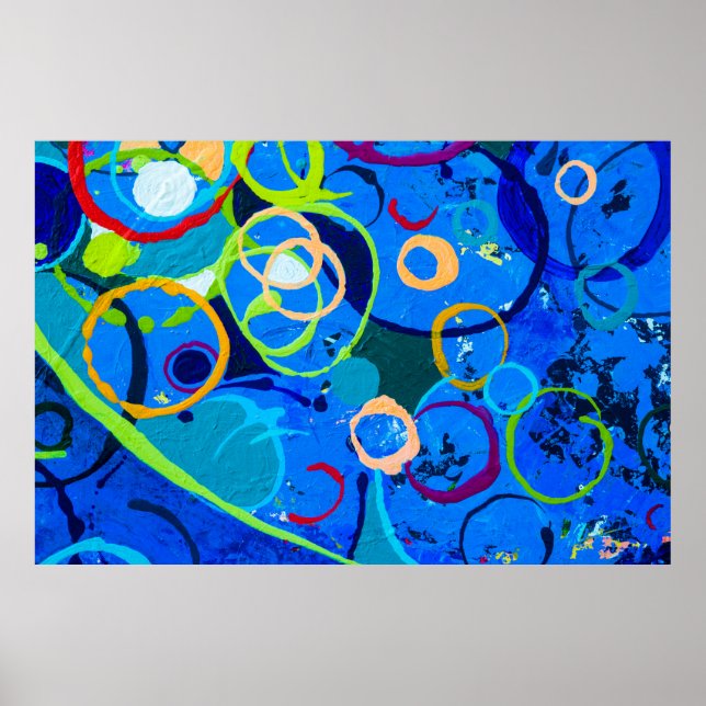 Painting abstract art oil and acrylic colour on ca poster (Front)