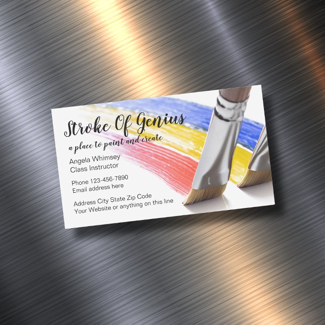 Painting And Crafts Classes Trendy Magnetic Business Card (Creator Uploaded)