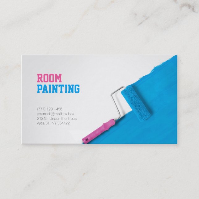 Painting and decorating service business card (Front)