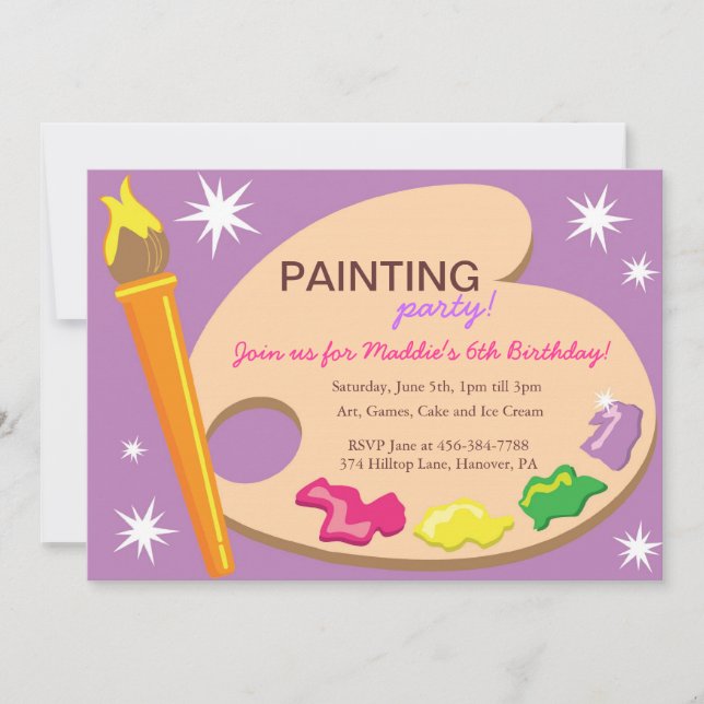 Painting & Art Birthday Party Invitations (Front)