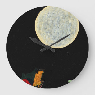 Painting at night by Wassily Kandinsky Large Clock