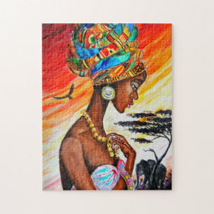 Painting Beautiful African Woman Puzzle Gift