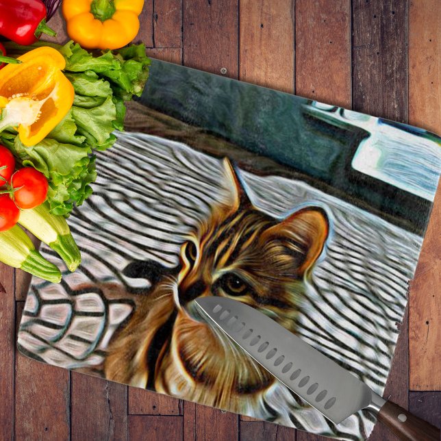 Painting Beautiful Cat Cutting Board (Painting Beautiful Cat Cutting Board by Looly Elzayat
)