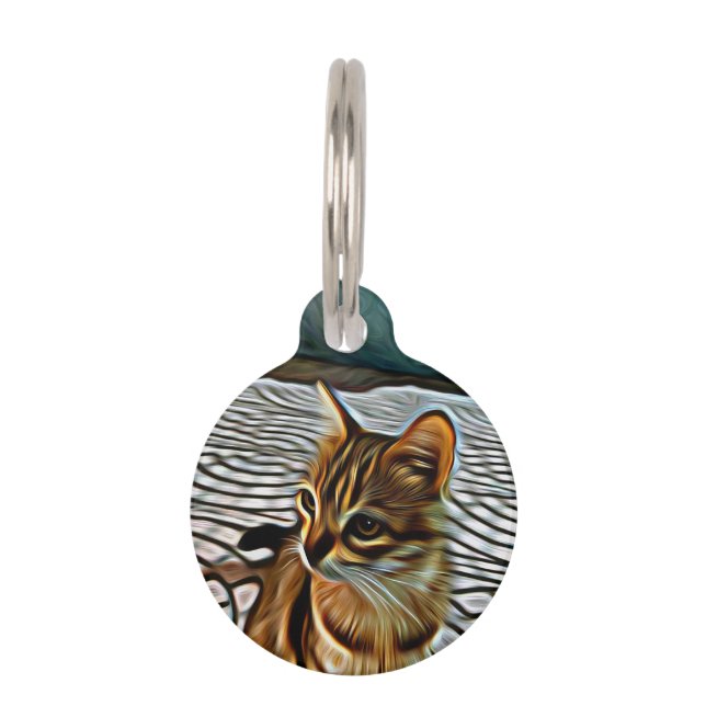 Painting Beautiful Cat Pet Tag (Front)