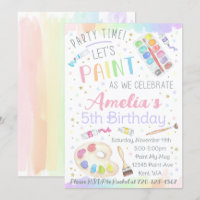 Painting Birthday Invitation, Paint Party