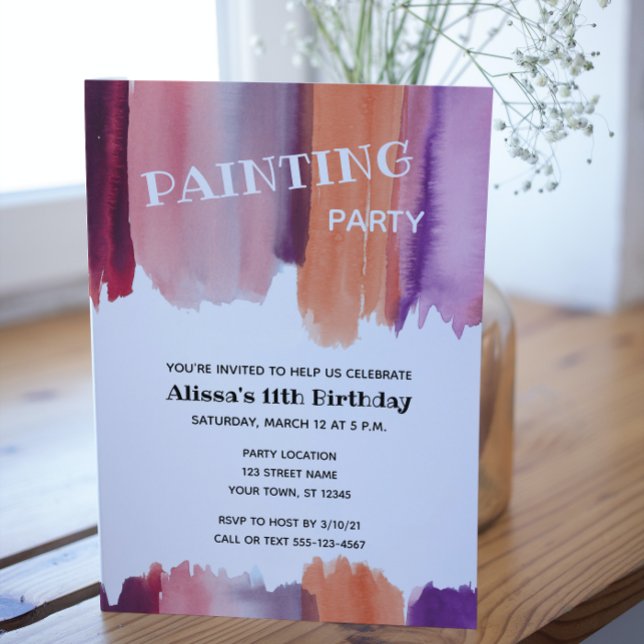 Painting Birthday Party Invitation (Creator Uploaded)
