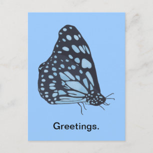 Painting Black Butterfly Blue Spots Postcards