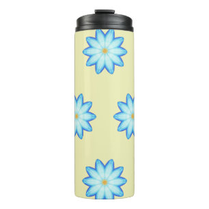 Painting Blue Lotus Flowers Floral Tumblers