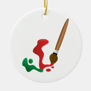 Painting Brush Ceramic Ornament