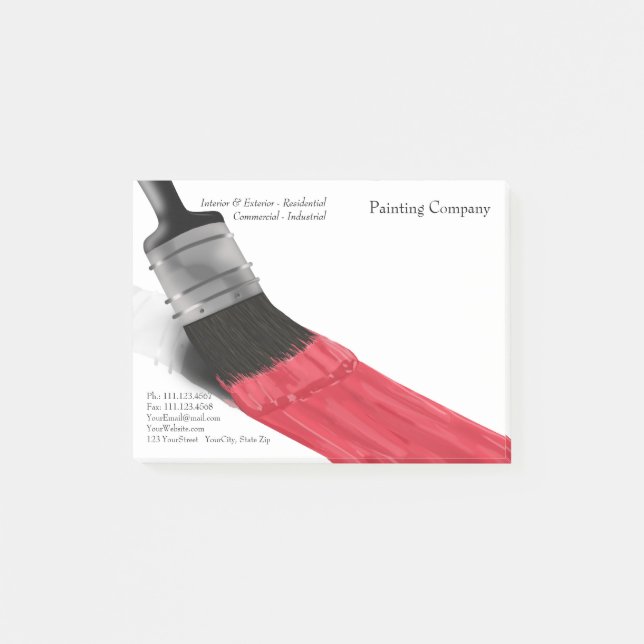 Painting Brush Red Colour - Post-it® Notes (Front)
