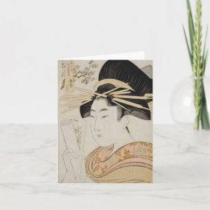 Painting by Kitagawa Utamaro Blank Note Card