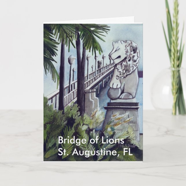 Painting by Linda M. Brandt, "Bridge of Lions" Card (Front)