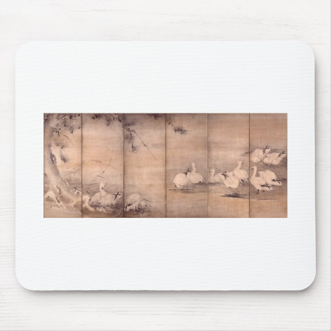 Painting by Miyamoto Musashi, c. 1600's Mouse Pad (Front)