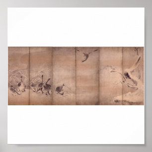 Painting by Miyamoto Musashi, c. 1600's Poster