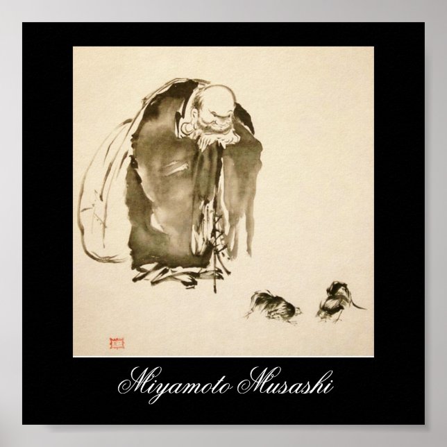 Painting by Miyamoto Musashi, c. 1600's Poster (Front)