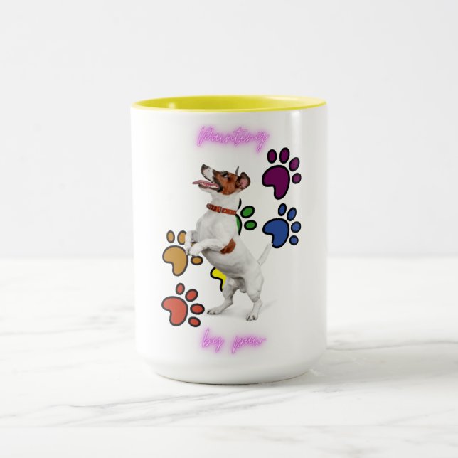 "PAINTING BY PAW' COMBO TWO TONED MUG. MUG (Center)