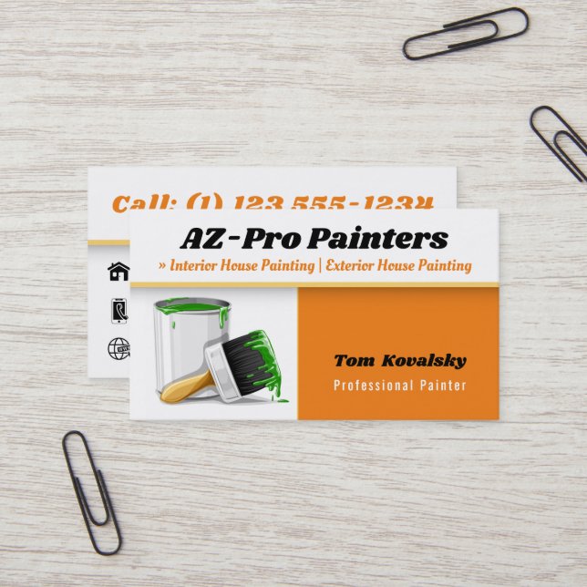 Painting Company | AZ-Pro Painters Business Card (Front/Back In Situ)
