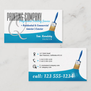 Painting Company   Professional Sky Blue Business Card