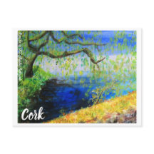 Painting Cork Willows by River Lee postcard